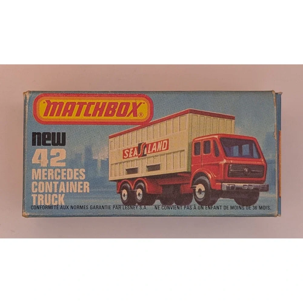 Matchbox Superfast 42 Mercedes Container Truck Sea-Land Red Lesney England Boxed